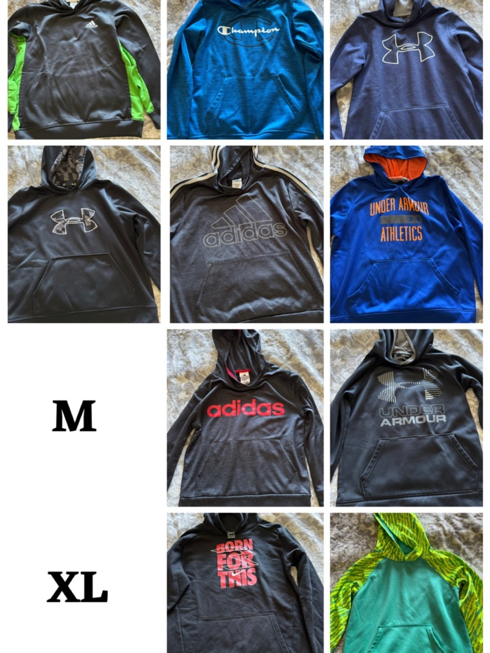 Boys' Hoodies - Adidas, Nike, Under Armour, Champion (Sizes M, L , XL)